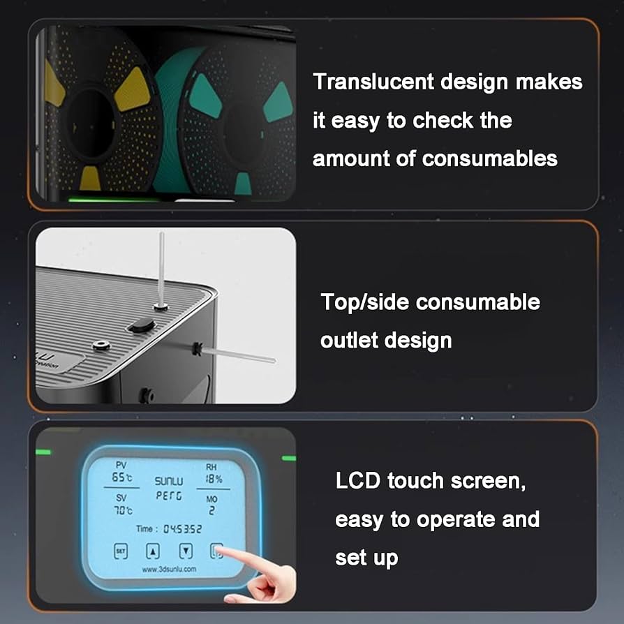 Amazon.co.jp: フィラメントドライヤーボックス、LEDタッチ